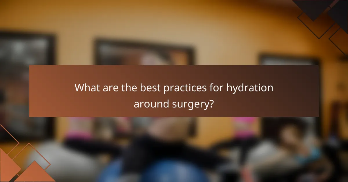 What are the best practices for hydration around surgery?