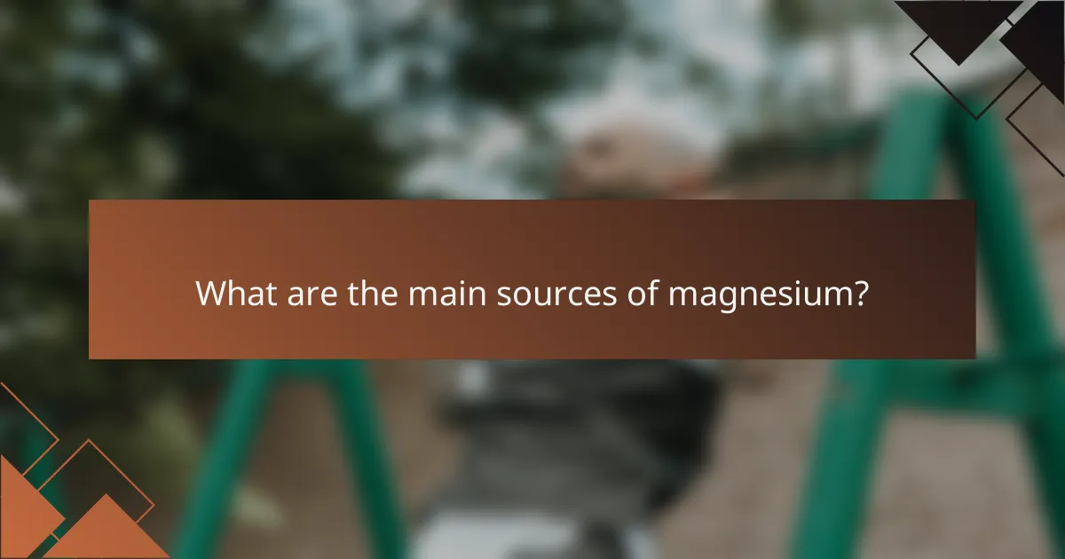 What are the main sources of magnesium?