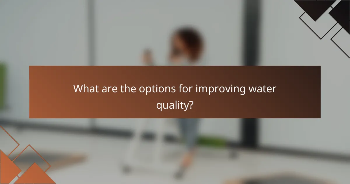 What are the options for improving water quality?