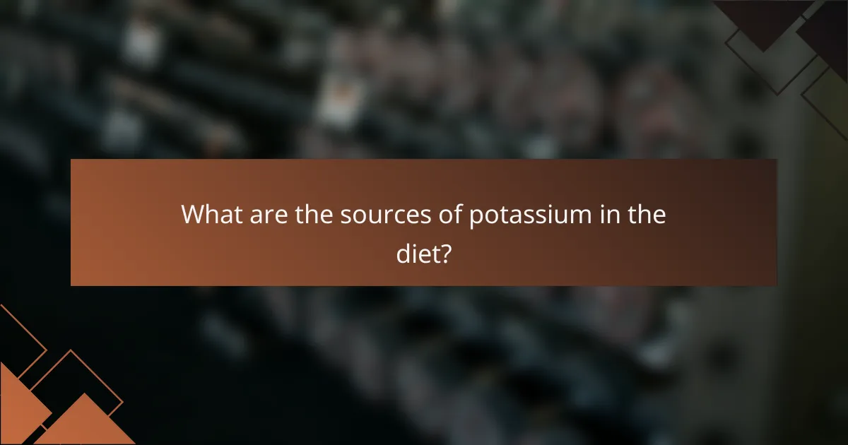 What are the sources of potassium in the diet?